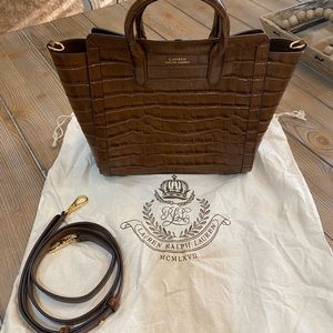 Like new brown Satchel Crossbody (yellow one pictured is for size not available)